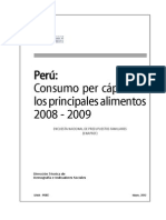 Perú - Consumo Per Cápita de Los Principales Alimentos