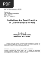 Guidelines For Best Practice in User Interface For GIS