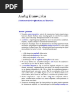 Analog Transmission: Solutions To Review Questions and Exercises