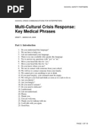 School Crisis Key Medical Phrases