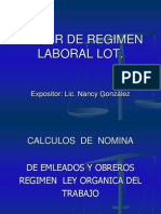 Calculos de Nomina Regimen Lot