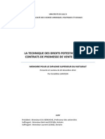 La Technique Des Droits Potestatifs Dans Les Contrats de Promesse de Vente D'immeuble, Par Géraldine Lancelin