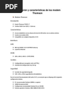 Descripción y Características de Los Modem Thomson