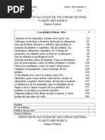 Texto de Evaluación de Velocidad Lectora Imprimir