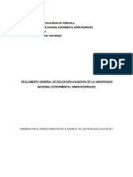 7) Reglamento General de Educación Avanzada UNESR PDF