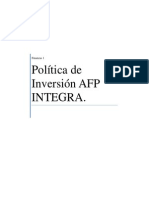 Política de Inversión AFP Integra.: Finanzas 1