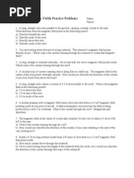 Magnetic Fields Practice Problems