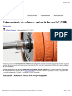 Entrenamiento de Volumen: Rutina de Fuerza 5x5 (XIII)