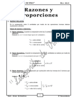 ABRIL - ARITMETICA - 5TO Proporvionesmagnitudes, Promedios