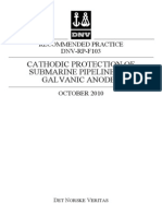 DNV Rp-f103-2010 - Cathodic Protection of Submarine Pipelines by Galvanic Anodes