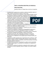 Politicas Que Rigen La Seguridad Industrial en Venezuela