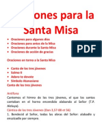 Oraciones para La Santa Misa