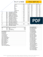 Gametime Daily Lines Thu Sep 26: ML Total Run Line