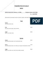 Pico de Gallo Menu