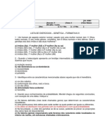 Lista de Exercicios - Genetica - Formativa 01