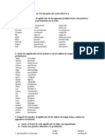 Actividades de Linguistica.