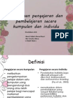 Perbezaan Pengajaran Dan Pembelajaran Secara Individu Dan Kumpulan