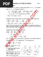 6 - Dynamics of A System of Particles 6.1 Centre of Mass