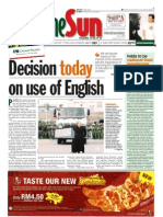 Thesun 2009-07-08 Page01 Decision Today On Use of English