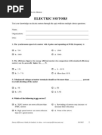 Quiz - Electric Motors