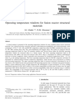 Operating Temperature Windows For Fusion Reactor Structural Materials