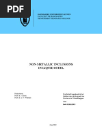 Non-Metallic Inclusions in Liquid Steel: Faculteit Wetenschappen Departement Geografie-Geologie