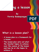 Planning A Lesson: by Porntip Bodeepongse