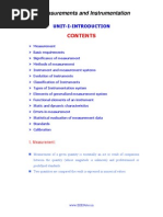 Measurement and Instrumentation Lecture Notes