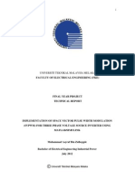 Implementation of Space Vector Pulse Width Modulation (SVPWM) For Three Phase Voltage Source Inverter Using Matlab Simulink - 24 Pages