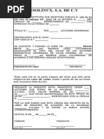 Modelo de Accion y Nota de Cesion