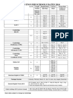 뉴질랜드 도미니언 Dominion English Schools Dates 2014