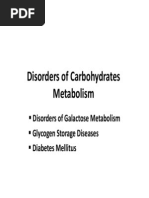 Disorders of Carbohydrates Metabolism Metabolism