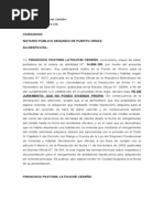 Declaración Jurada de No Poseer Vivienda