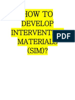 Develop Intervention Materials (SIM) ?: How To