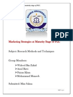 Marketing Strategies at Maturity Stage of PLC