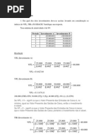 Gestao Financeiro e Orcamentaria VPL Tir