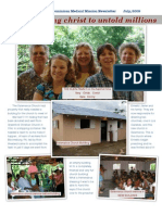 Taking Christ To Untold Millions: Christian Dominican Medical Mission Newsletter July, 2009