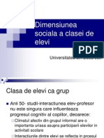 Dimensiunea Sociala A Clasei de Elevi