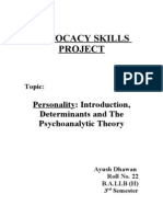 Personality & Psychoanalytic Theory - Ayush Dhawan