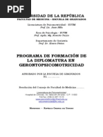 Especialización en Gerontopsicomotricidad