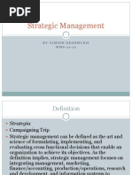 Strategic Management: by Nimish Deshmukh M M S - 1 2 - 1 2