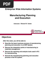 Manufacturing Planning and Execution: Enterprise Wide Information Systems