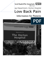 Low Back Pain: Information For Patients