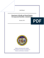 Department of Health and Mental Hygiene Developmental Disabilities Administration