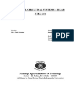 Digital Circuits & Systems - Ii Lab ETEC 351: Maharaja Agrasen Institute of Technology