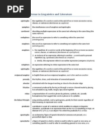 Terms in Linguistics and Literature