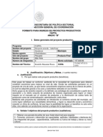 Anexo B Formato para Ingreso de Proyectos Productivos