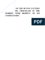 Analysis of The Buying Pattern of Cadbury Chocolate in The Market With Respect To Its Competitors