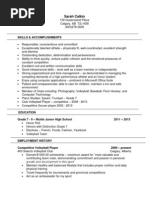 Sarah Calkin Resume