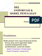 Model Transportasi Model Penugasan SP